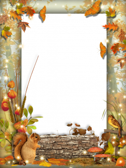 Autumn-Photo-Frame-Squirrel-in-the-Forest.png (959×1280) | Frames ...