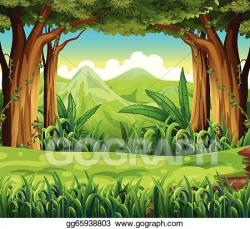Vector Art - The green forest. Clipart Drawing gg65938803 ...