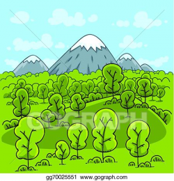Vector Stock - Forest mountain. Clipart Illustration ...