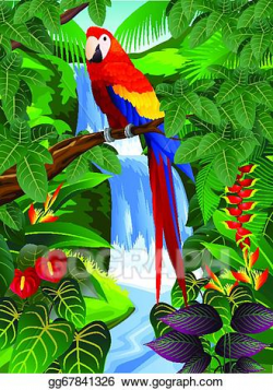 Vector Stock - Bird in the tropical forest. Clipart ...