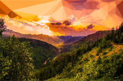Clipart - Low Poly Montana Sunset