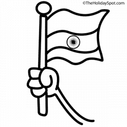 Indian flag clipart black and white