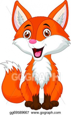 Vector Art - Cute fox cartoon . EPS clipart gg69589667 - GoGraph