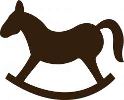 Black baby rocking horse clipart with no background