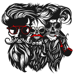 Tee-shirt tete de mort hipster crane skull barbu | Tete de mort ...