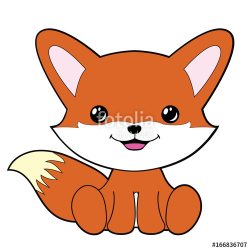 Cute fox clipart coloring activity. Vector illustration ...