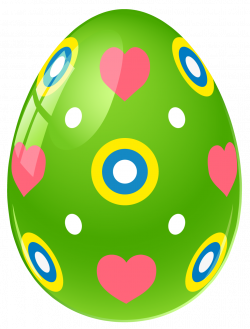 Green Easter Egg with Hearts PNG Clipart Picture | Gallery ...