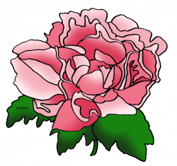 United States Clip Art by Phillip Martin, Indiana State Flower - Peony