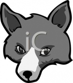 Clipart Image: A Gray Fox Head