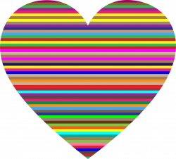 Clipart - Colorful Horizontal Striped Heart