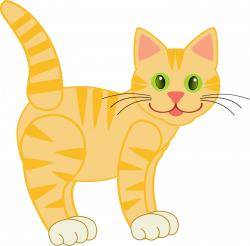 Clipart - Yellow Tiger Cat(four legs)