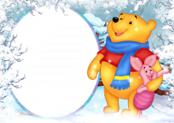 Winnie the Pooh Winter Holiday PNG Photo Frame | Gallery ...