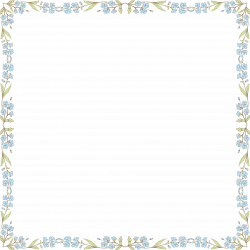 Clipart - Blue Flowers Frame 2