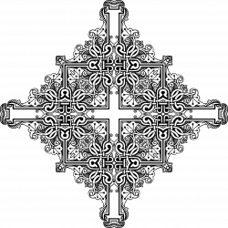 Clipart - Vintage Symmetric Frame Cross