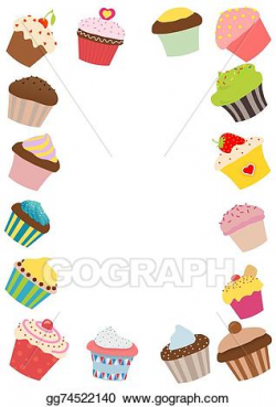 Stock Illustration - Cupcake frame. Clipart Drawing ...