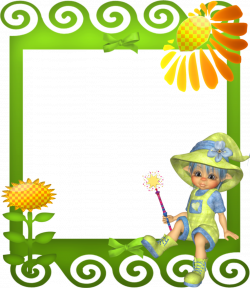 Cute Green PNG Kids Photo Frame | Gallery Yopriceville - High ...