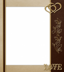 Elegant Transparent Brown with Gold Love PNG Frame | Gallery ...