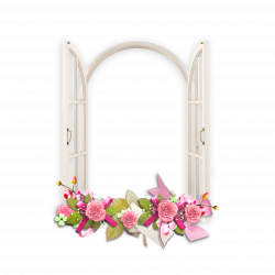 Window with Pink Flowers Transparent Frame | Gallery Yopriceville ...