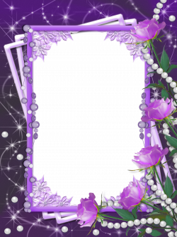Transparent Purple Flower Frame | Gallery Yopriceville - High ...