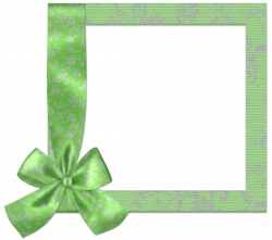 Cute Green PNG Frame with Bow | Gallery Yopriceville - High-Quality ...