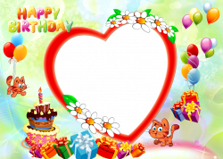 Happy Birthday photo frame png free download