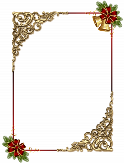 Christmas Gold PNG Photo Frame with Red Bow | Gallery Yopriceville ...