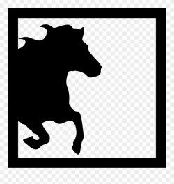 Horse Half Image Inside A Square Frame Comments Clipart ...