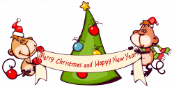 Merry Christmas with Monkeys PNG Clipart Image | Gallery ...