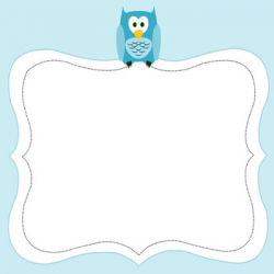 Borders and Frames: Owls Clipart - 10 Colors