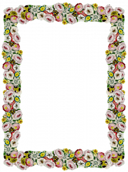 FREE digital vintage flower frame and border png with transparent ...