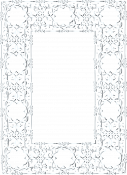Clipart - Silver Ornate Geometric Frame No Background