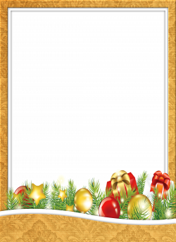 Yellow Christmas Transparent PNG Photo Frame with Presents and ...