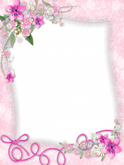 Transparent Pink PNG Frame with Flowers | Frames | Pinterest | Scrap ...