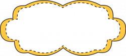 Yellow Stitched Frame - Free Clip Art Frames