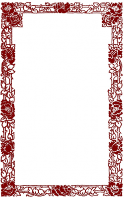Rectangular red floral frame art, Late Middle Ages ...