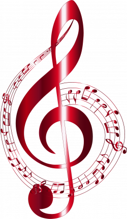 Clipart - Vermilion Musical Notes Typography No Background