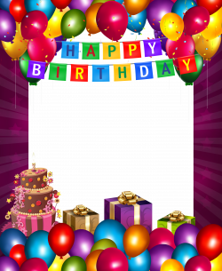 Happy Birthday with Balloons Transparent PNG Frame | Gallery ...