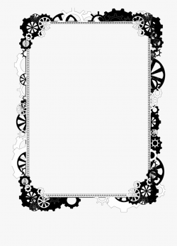 Steampunk Gear Clipart Black And White - Steampunk Frame Png ...