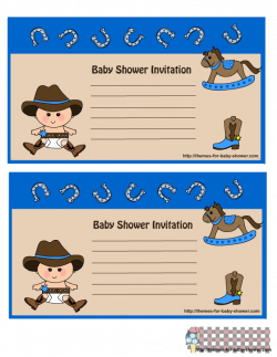 Free Printable Cowboy, Cowgirl Baby Shower Invitations