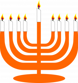 Clipart - Simple Menorah For Hanukkah WIth Shamash