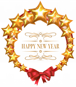 Happy New Year Stars Oval Decor PNG Clipart Image | Gallery ...