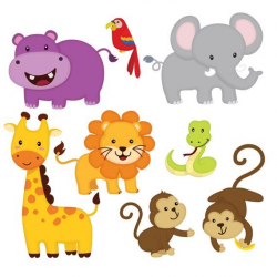 Jungle animal clip art, Jungle Friends sticker, Jungle ...