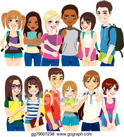 Vector Clipart - Group of students. Vector Illustration ...