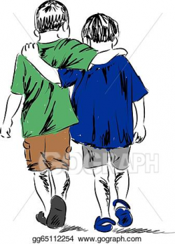 Vector Stock - Friends two boys walking together i. Clipart ...