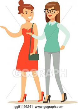 Vector Clipart - Happy best friends having good time ...
