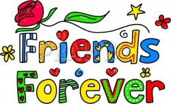Friends Forever Decorative Doodle Cartoon Text Clipart ...