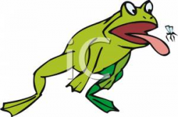 A Frog Eating a Fly - Royalty Free Clipart Picture