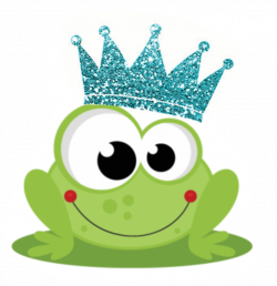 frog prince blue family glitter crown...