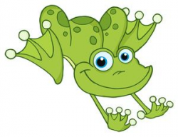 Jumping Clipart Image: Green Cartoon Frog Leaping about and ...