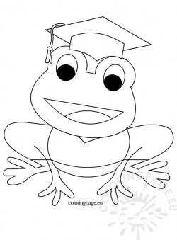 Printable Frog graduation – Coloring Page
